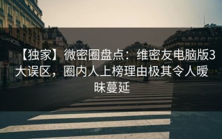 【独家】微密圈盘点：维密友电脑版3大误区，圈内人上榜理由极其令人暧昧蔓延