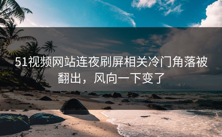 51视频网站连夜刷屏相关冷门角落被翻出，风向一下变了