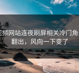 51视频网站连夜刷屏相关冷门角落被翻出，风向一下变了
