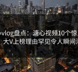 糖心vlog盘点：溏心视频10个惊人真相，大V上榜理由罕见令人瞬间沦陷