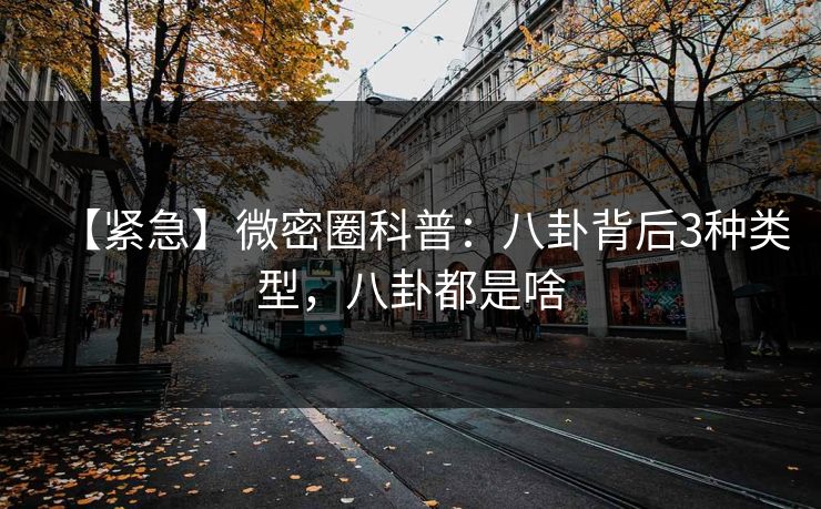 【紧急】微密圈科普：八卦背后3种类型，八卦都是啥-第1张图片-麻豆传媒用户中心