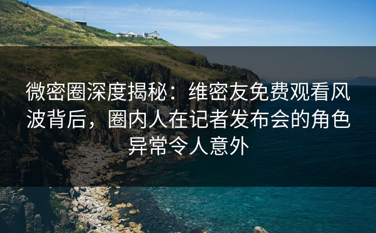 微密圈深度揭秘：维密友免费观看风波背后，圈内人在记者发布会的角色异常令人意外-第1张图片-麻豆传媒用户中心